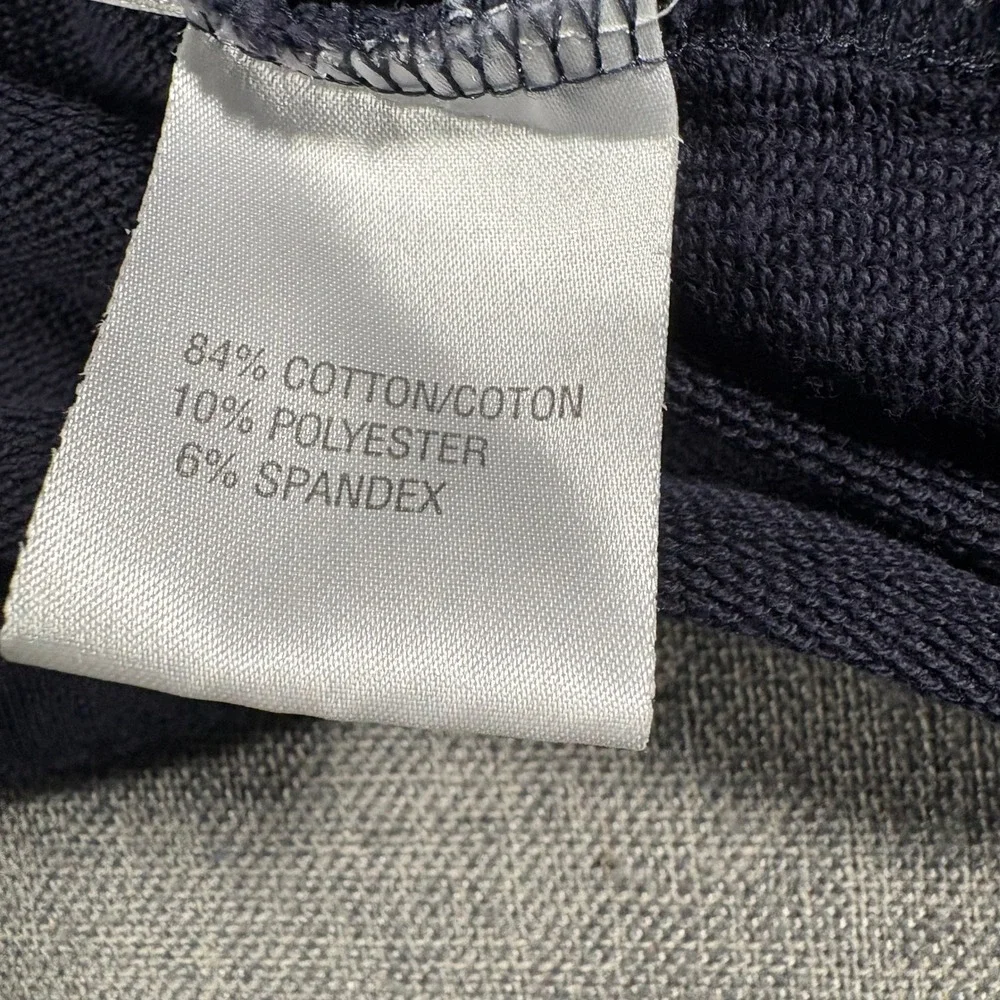 Adidas Quarter Zip Pullover Mens Large‎ Navy Blue White Stripe Stretch Logo